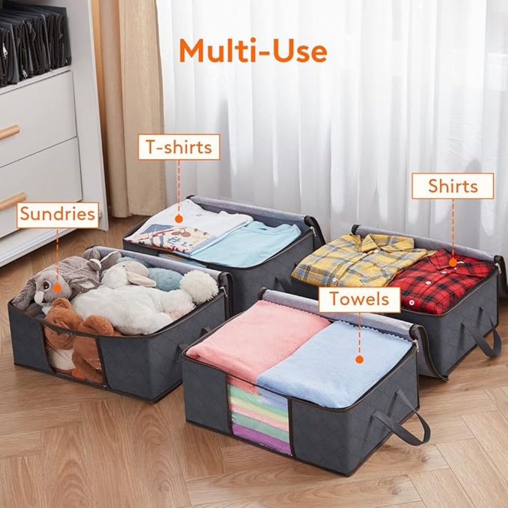 Clothes Storage Bags with Clear Window Foldable Fabric Design and Reinforced Handles - Image 7