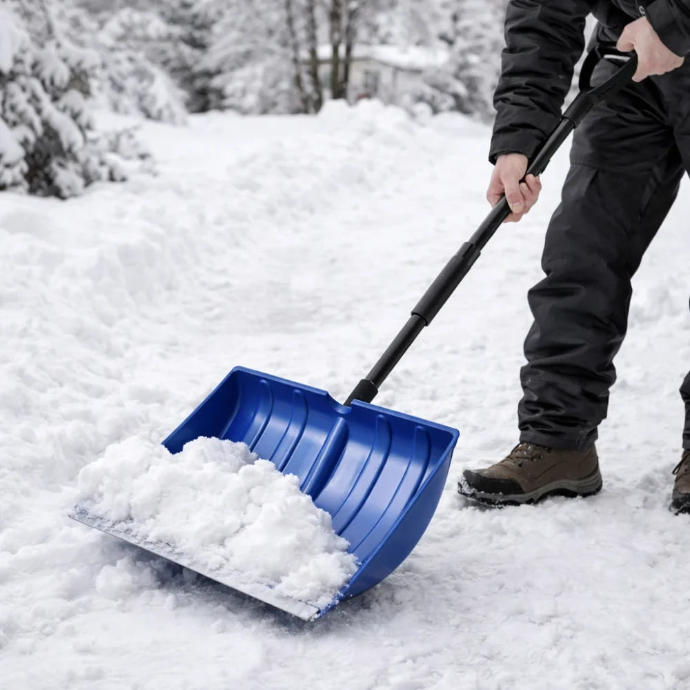 Collapsible Snow Shovel with Adjustable Handle and Plastic Scoop - Image 1