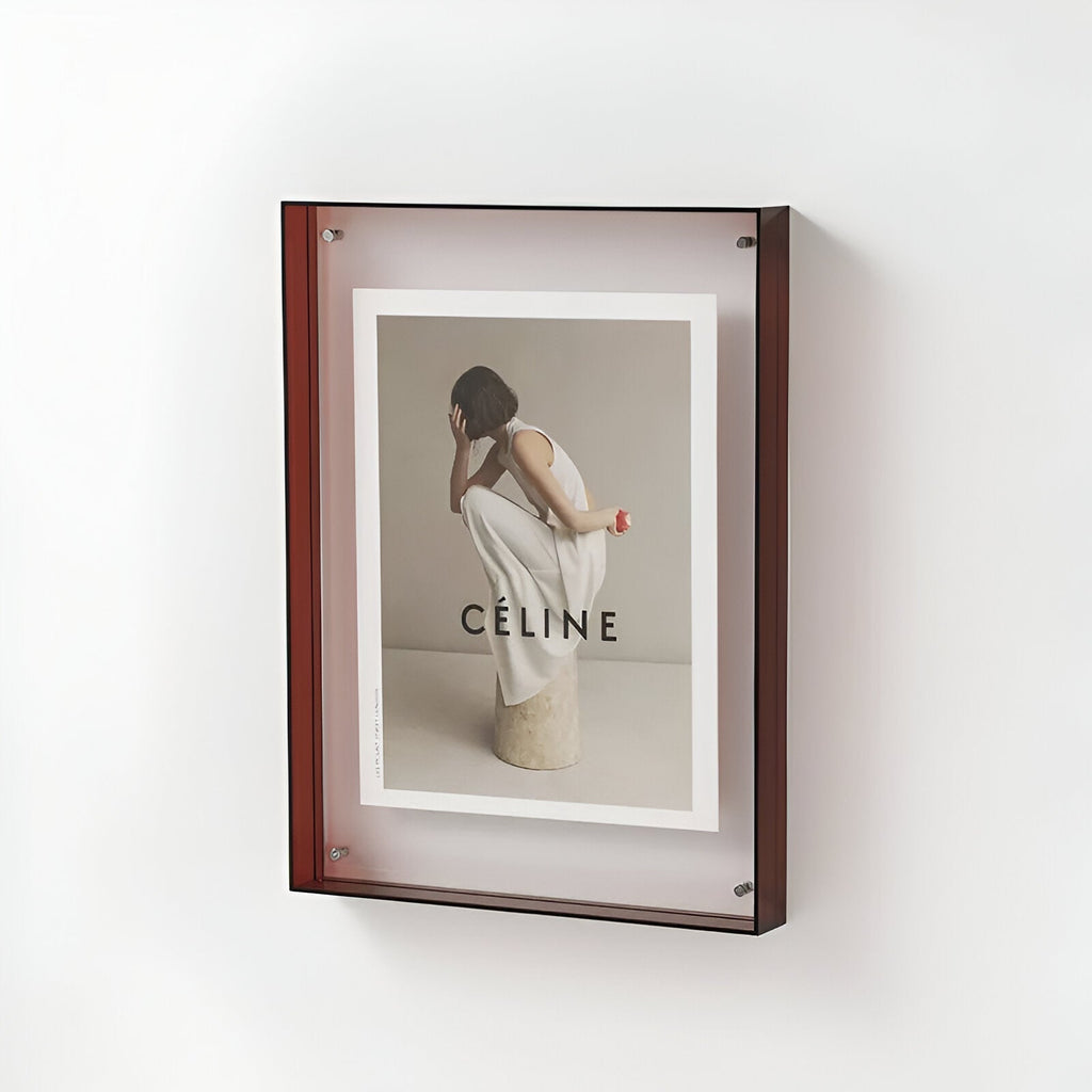 Modern acrylic photo frame with floating image effect