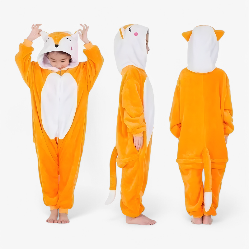 Combinaison douce multicolore en polaire de licorne pour enfants