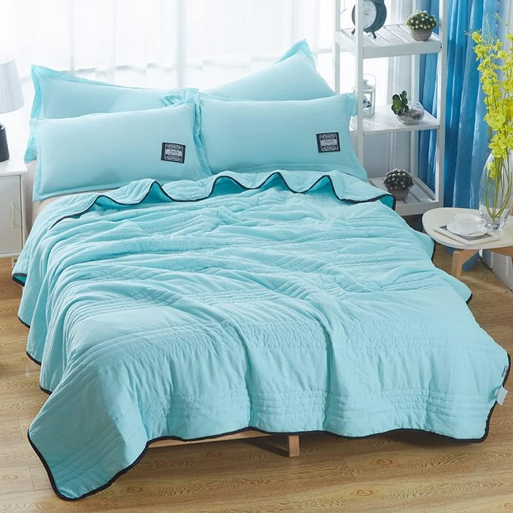 Cooling Throw Blanket with Channel-Quilted Design and Contrast Border - Image 7