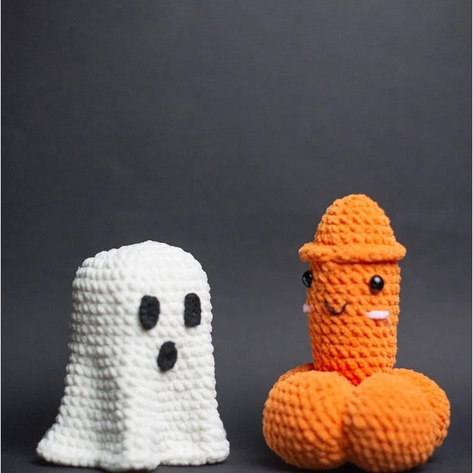 Crochet Halloween Gag Plush with Removable Ghost Cover - Image 4