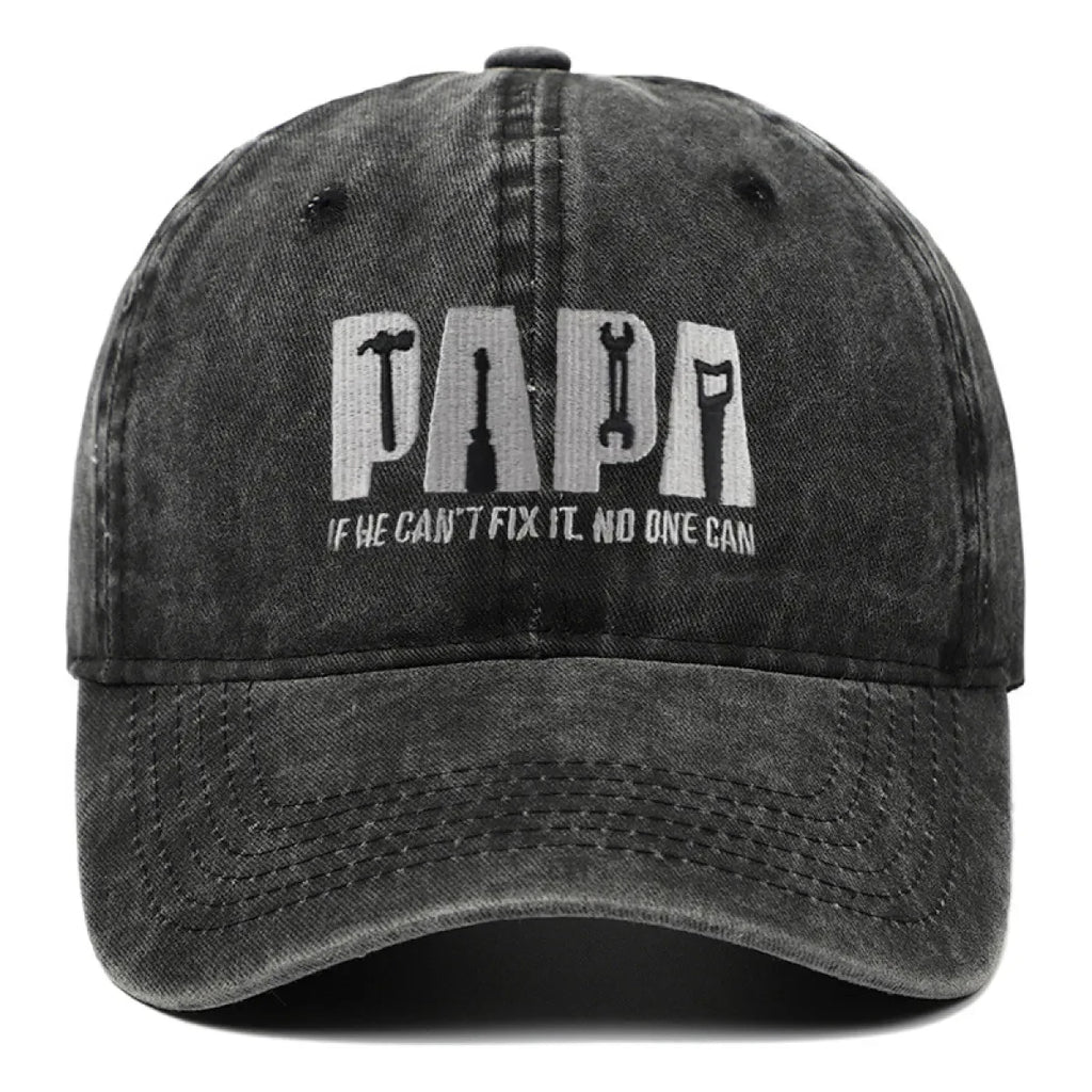 Dad Gang Hat with Embroidered Papa Design and Vintage Washed Cotton - Image 1