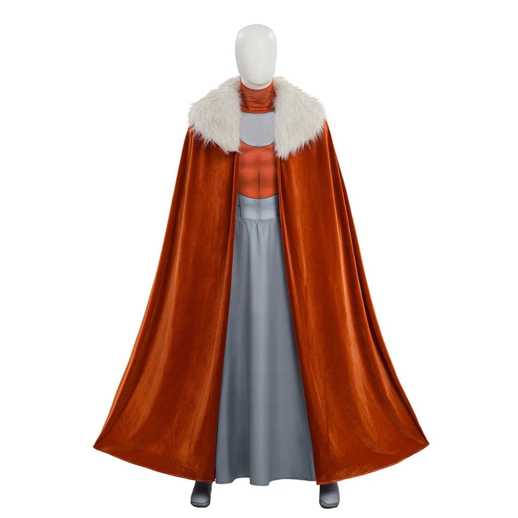 Damski Kostium na Halloween Cosplay Futurystyczny ze Spódnicą Maxi i Peleryną Stroj - Image 4