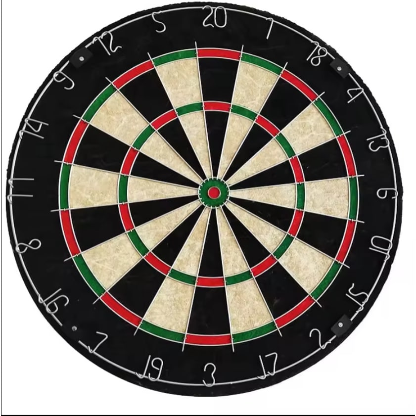 Dartboard with Darts 18-Inch Sisal Bristle Round Board with Steel Tip and Removable Number Ring - Image 5