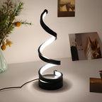 Funktionale Spiral-Tischlampe mit drei Lichtfarben