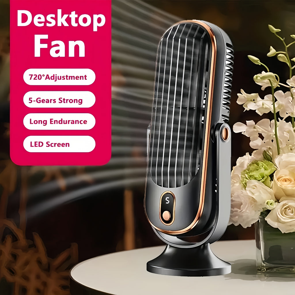 Ventilateur rafraîchissant portable USB avec 5 vitesses et double entraînement