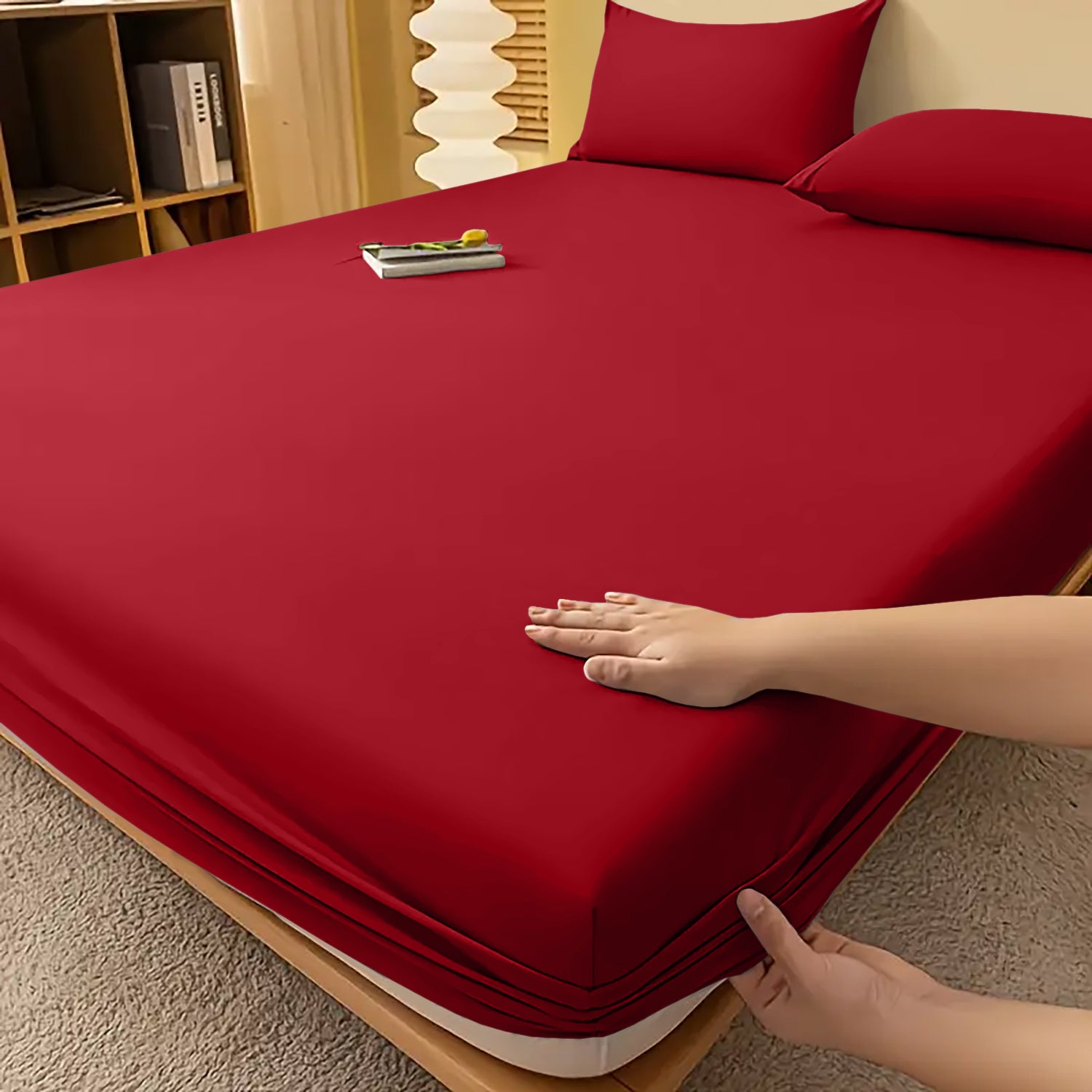 Fitted Sheet with Deep Corners Soft Wrinkle-Resistant