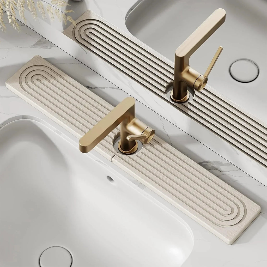 Diatomaceous Earth Faucet Splash Guard with Quick-Drying Absorbent Stone Finish - Image 1