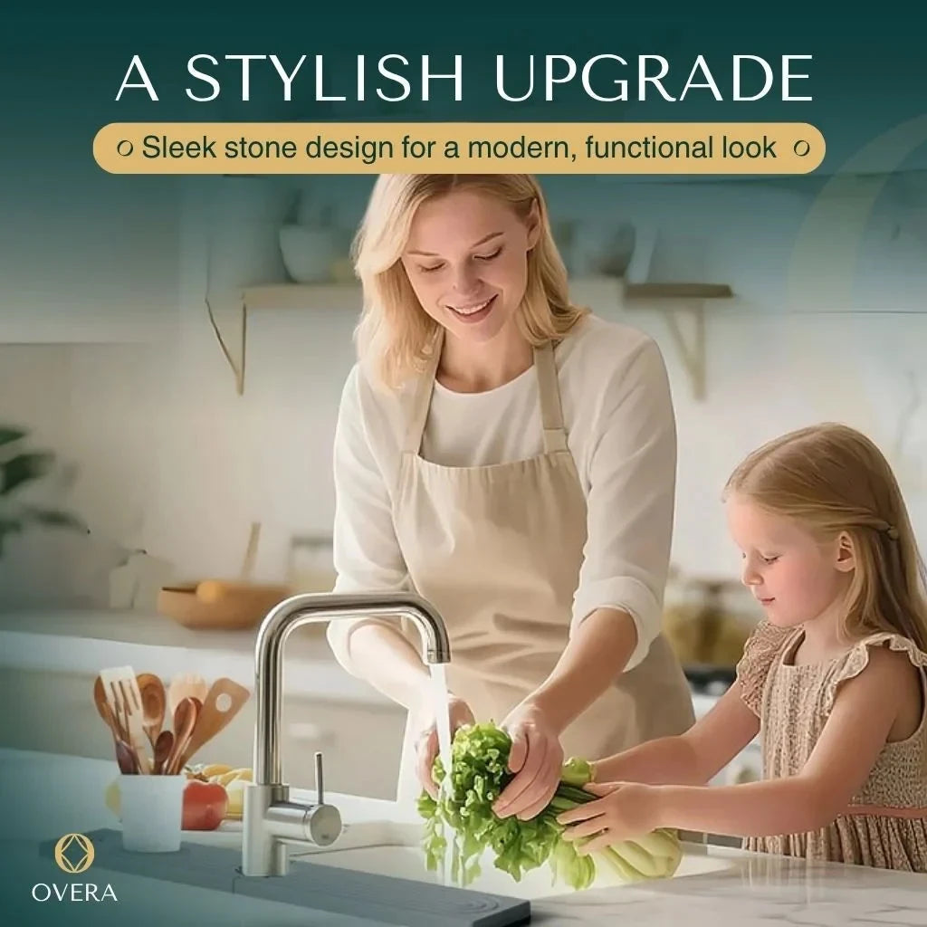 Diatomaceous Earth Faucet Splash Guard with Quick-Drying Absorbent Stone Finish — photo 5