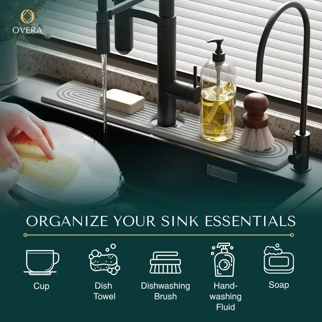 Diatomaceous Earth Faucet Splash Guard with Quick-Drying Absorbent Stone Finish — photo 6