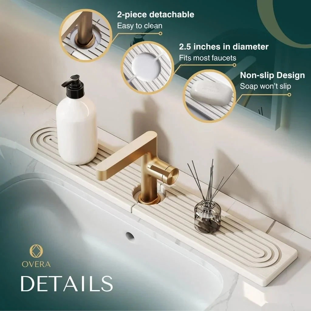 Diatomaceous Earth Faucet Splash Guard with Quick-Drying Absorbent Stone Finish — photo 7