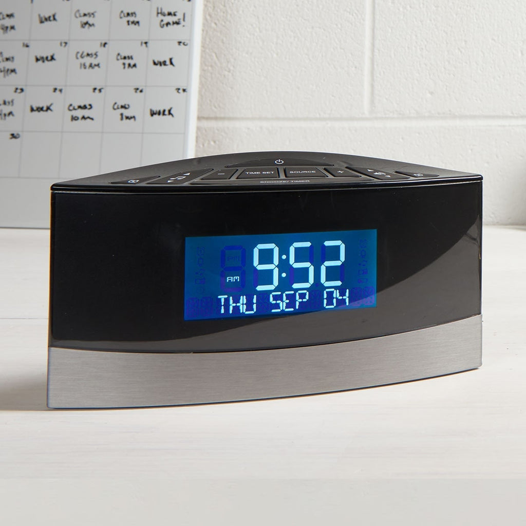 Digital Alarm Clock Radio with Am Fm Dual and Blue LED Display for Bedside - Image 1
