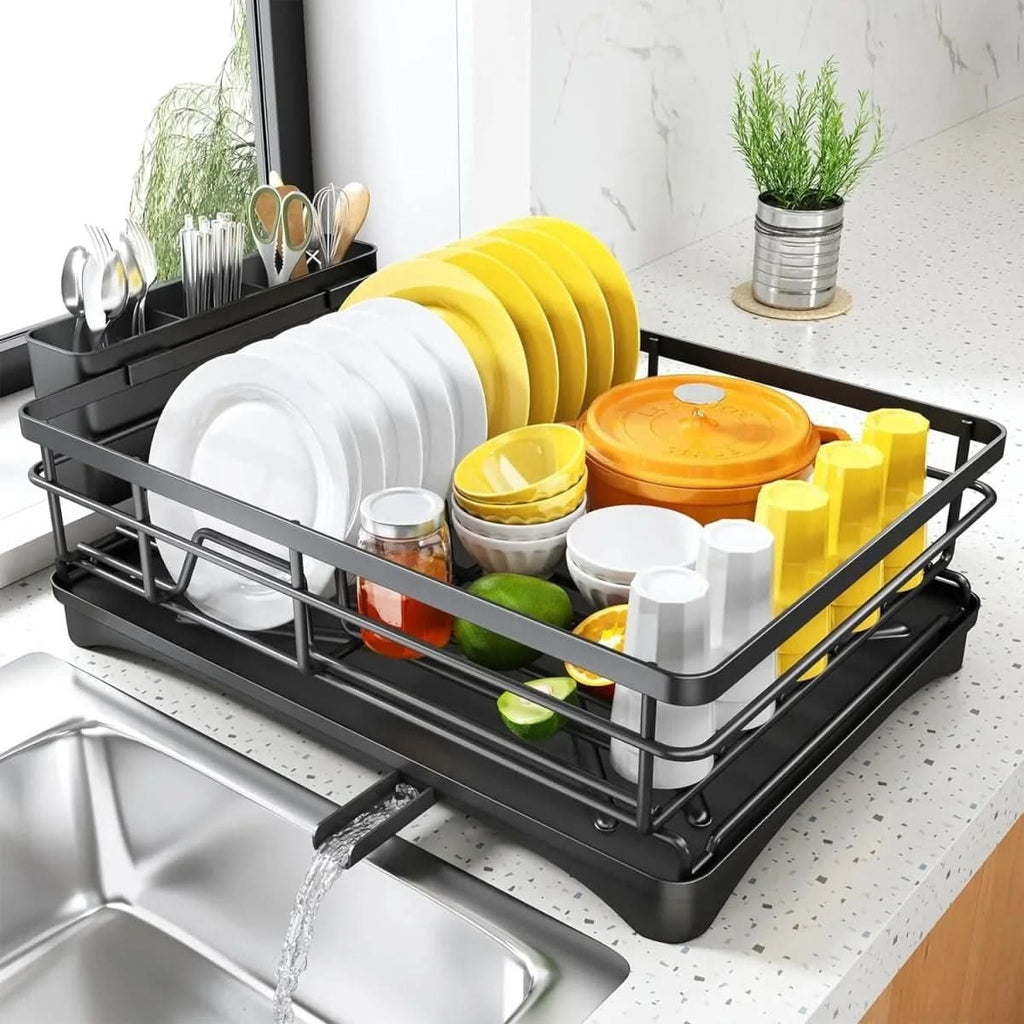 Dish Drying Rack with Expandable Over the Sink Design and Integrated Drip Tray - Image 1