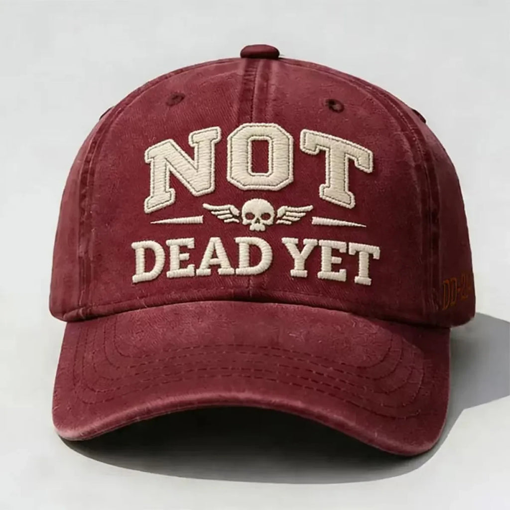 Distressed Washed Cotton Baseball Cap with Embroidered Graphic and Adjustable Strap - Image 11