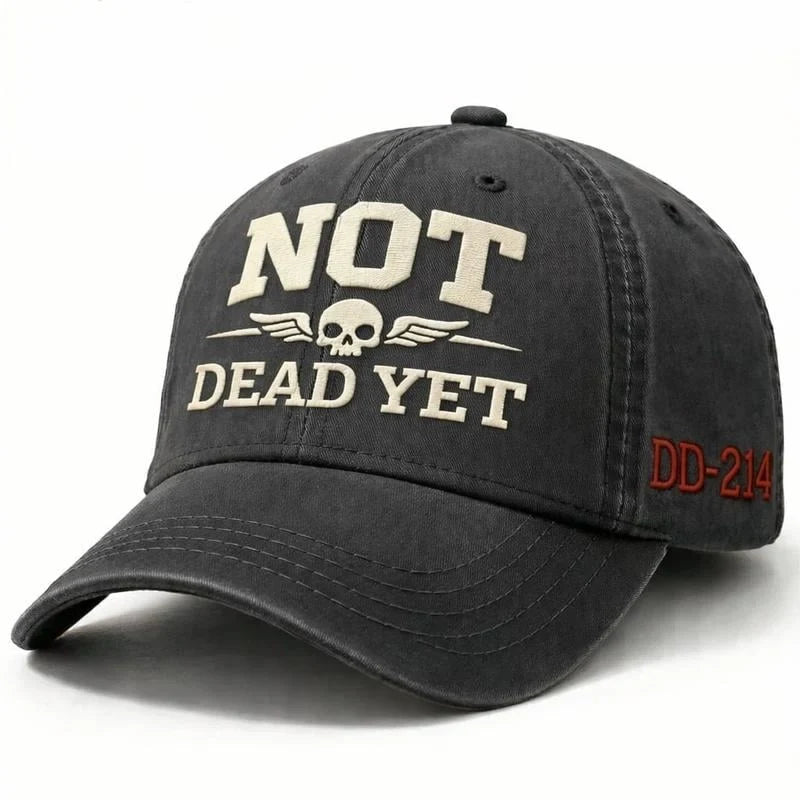 Distressed Washed Cotton Baseball Cap with Embroidered Graphic and Adjustable Strap - Image 3