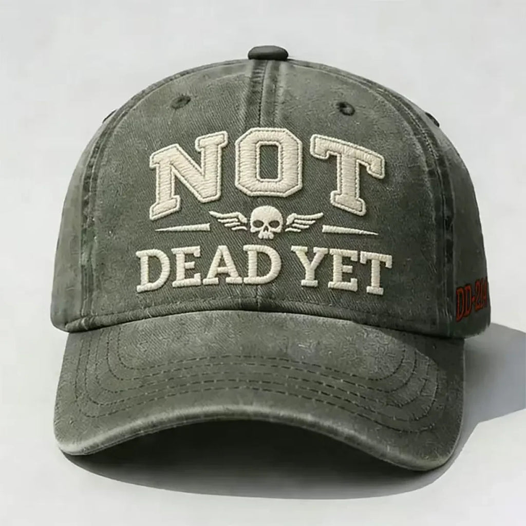 Distressed Washed Cotton Baseball Cap with Embroidered Graphic and Adjustable Strap - Image 5