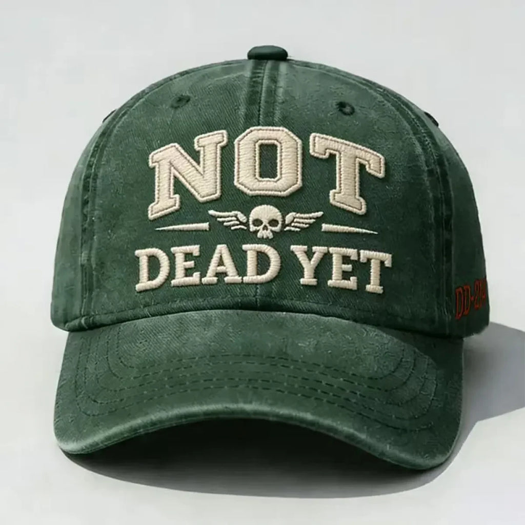 Distressed Washed Cotton Baseball Cap with Embroidered Graphic and Adjustable Strap - Image 8