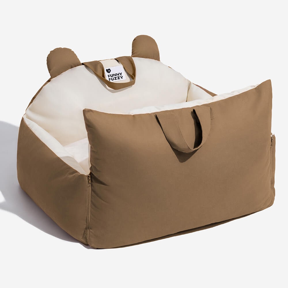 Dog Car Seat with Padded Walls Safety Tether and Removable Cushion for Travel - Image 16
