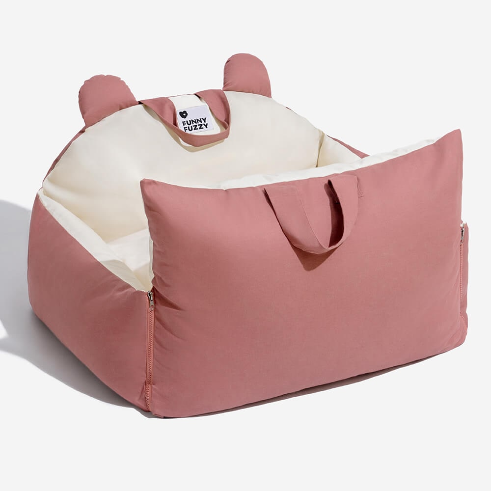 Dog Car Seat with Padded Walls Safety Tether and Removable Cushion for Travel - Image 17