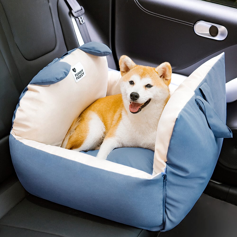 Dog Car Seat with Padded Walls Safety Tether and Removable Cushion for Travel - Image 19