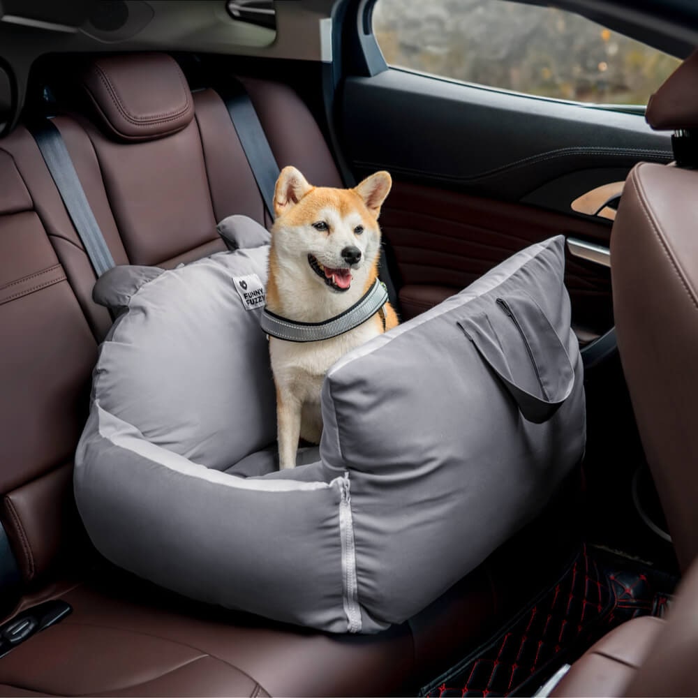 Dog Car Seat with Padded Walls Safety Tether and Removable Cushion for Travel - Image 21
