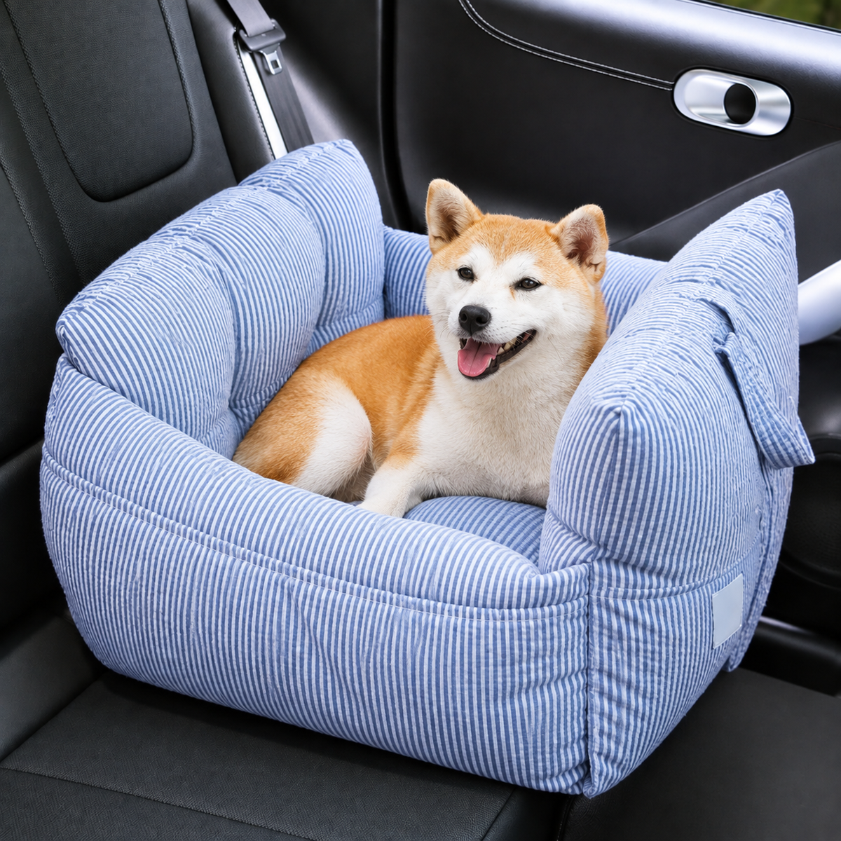 Dog Car Seat with Padded Walls Safety Tether and Removable Cushion for Travel - Image 22