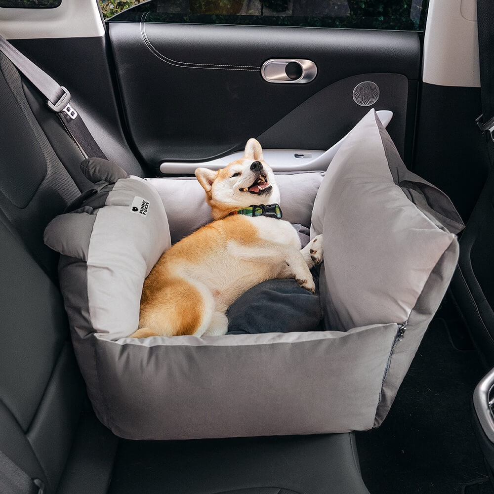 Dog Car Seat with Padded Walls Safety Tether and Removable Cushion for Travel - Image 7