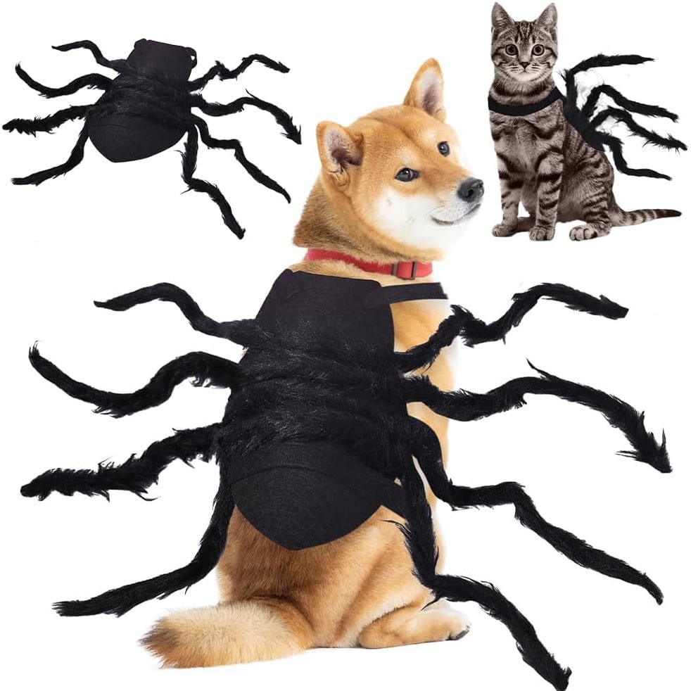 Dog Spider Costume with Bendable Fuzzy Legs Adjustable Straps for Cats - Image 1