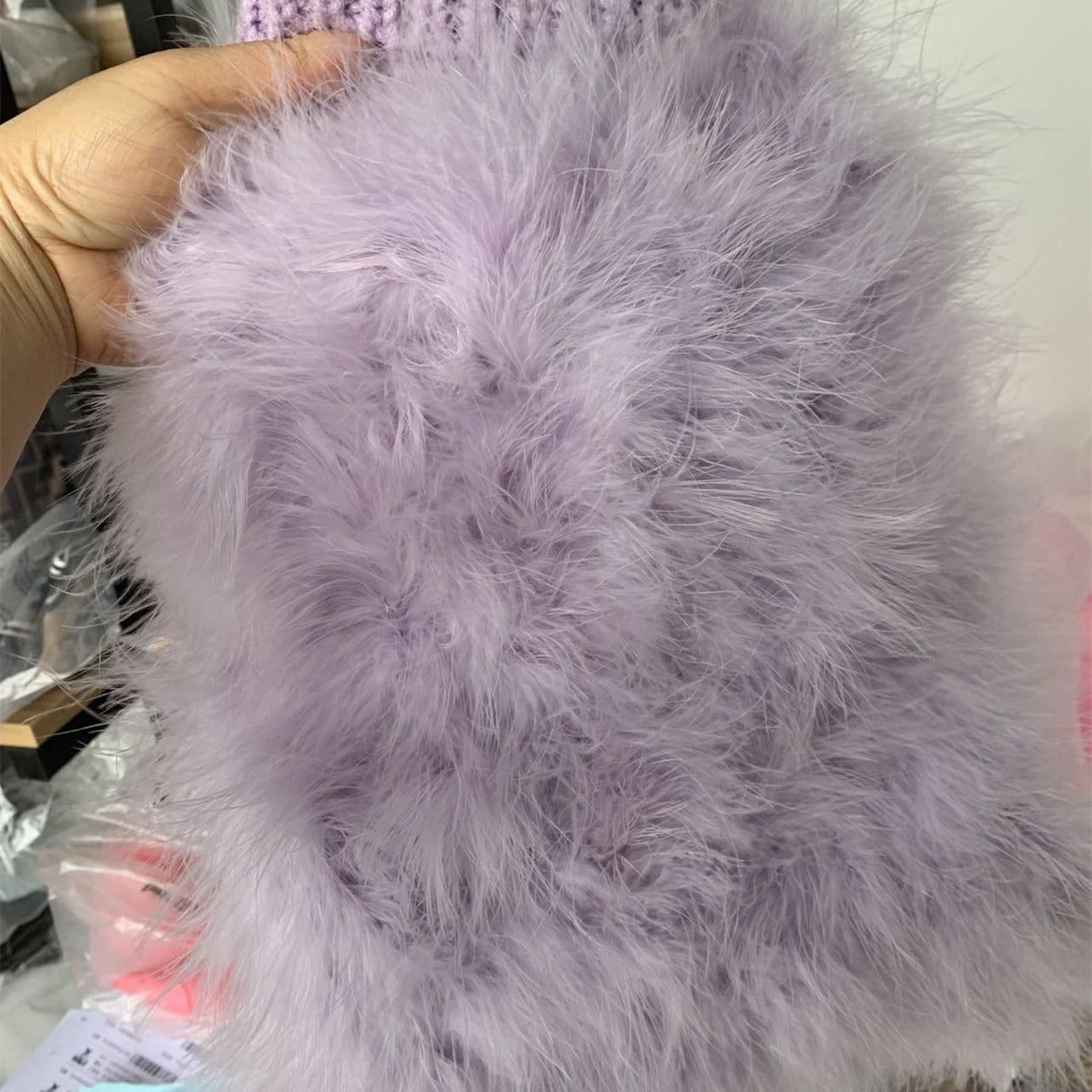 Dog Sweater with Fluffy Faux Fur and Ribbed Knit Turtleneck for Small - Image 2