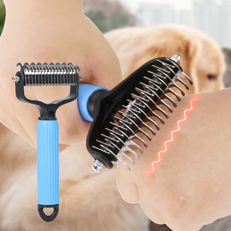Dog Undercoat Brush with Double-Sided Rake and Dematting Teeth for Grooming - Image 7