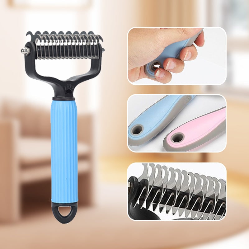 Dog Undercoat Brush with Double-Sided Rake and Dematting Teeth for Grooming - Image 9