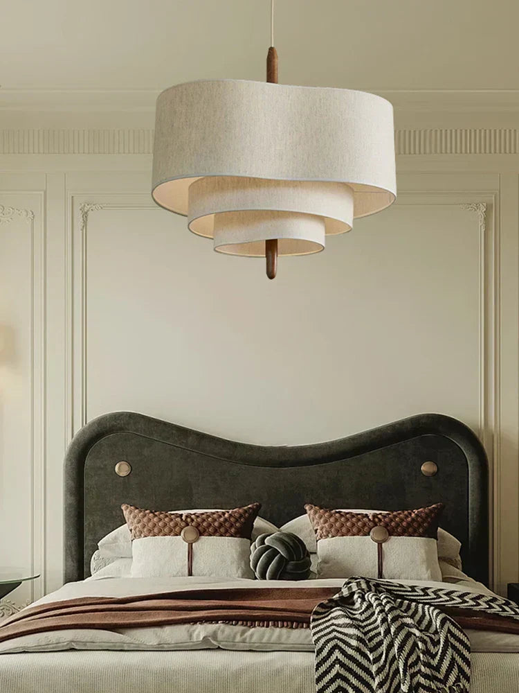 Lampada a sospensione decorativa elegante in tessuto a forma di lampadario