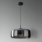 Lampa sufitowa w stylu retro z potrójnym kloszem szklanym i regulowanym oświetleniem LED