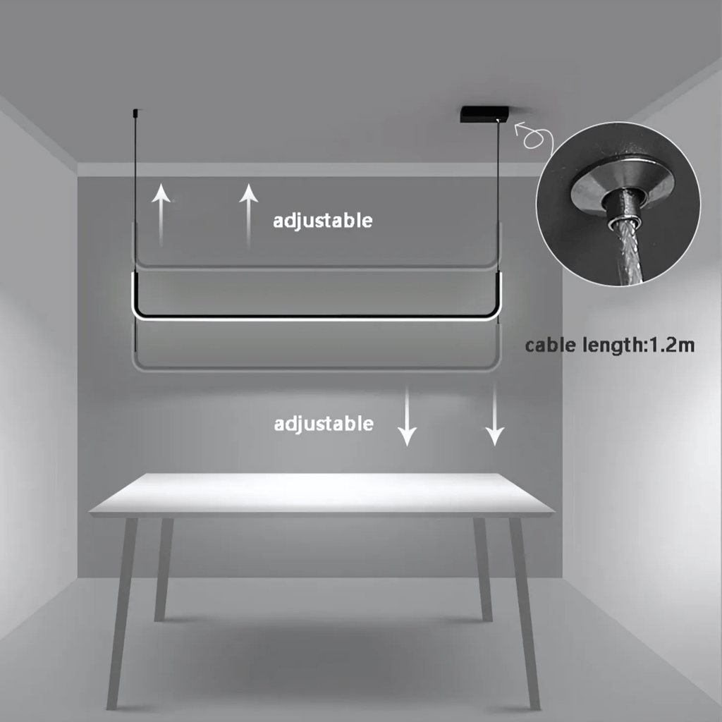 Nowoczesna wisząca lampa LED do wnętrz domowych