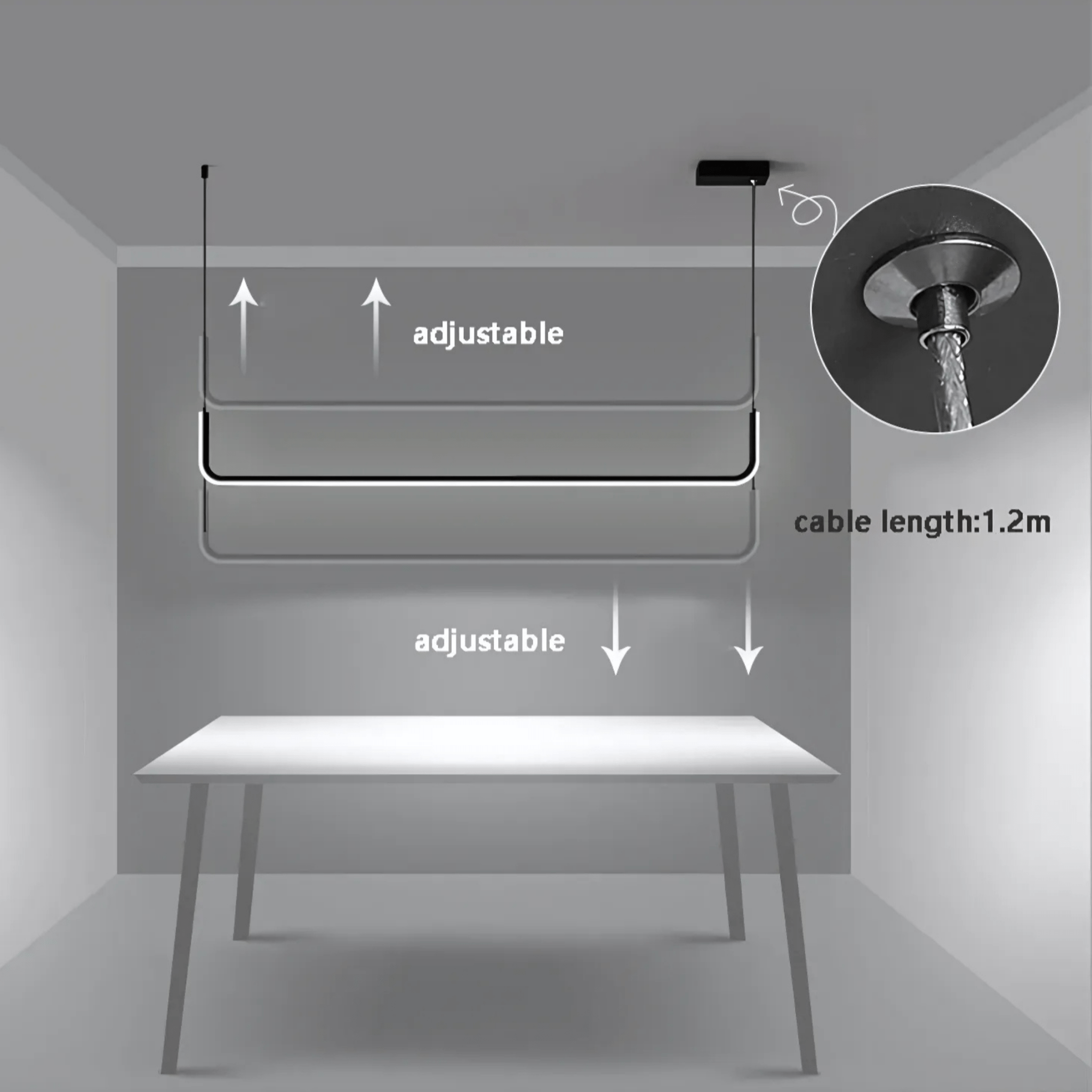 Nowoczesna wisząca lampa LED do wnętrz domowych