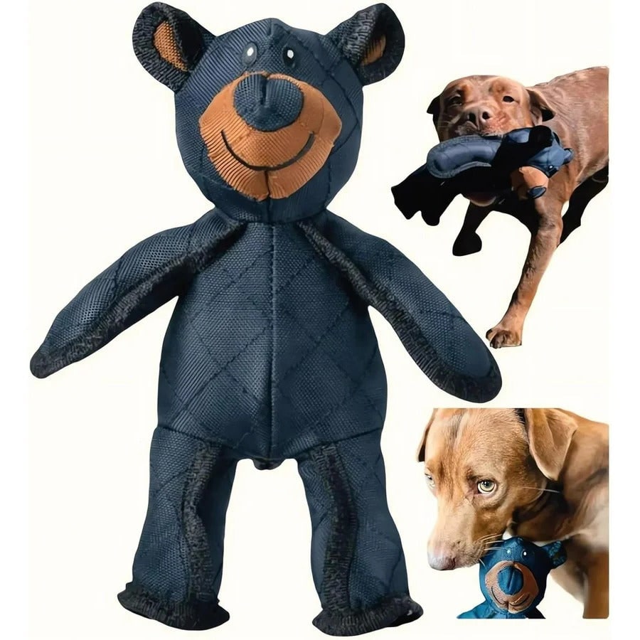 Durable Bear-Shaped Dog Chew Toy with Reinforced Stitching - Image 1