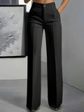 Weite Damenhose mit hoher Taille, elegant