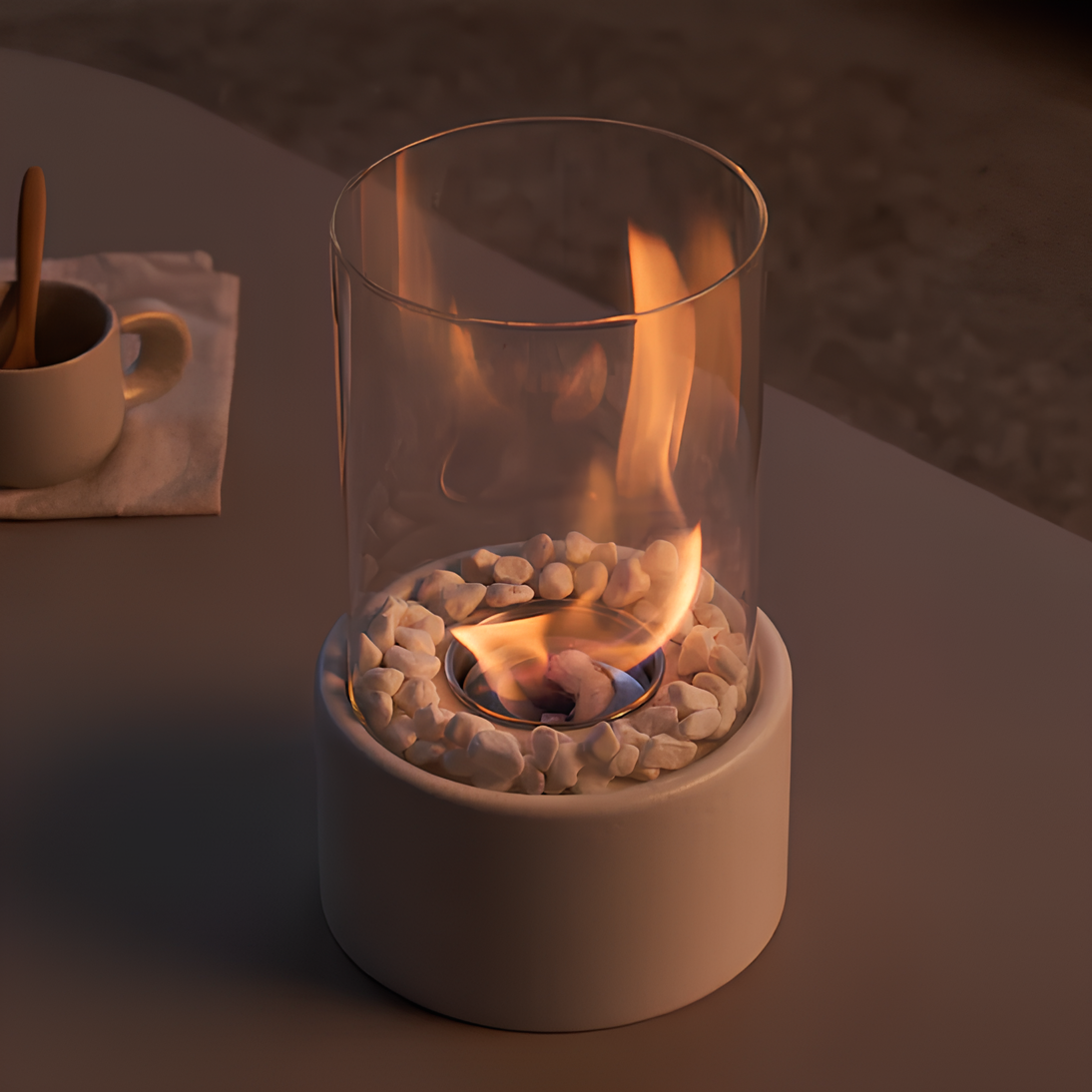 Modern Ambient Table Lamp Decorative Flame Effect