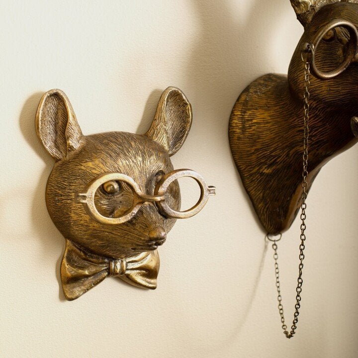 Décoration murale vintage en forme de tête de cerf, bois de cerf texturé rustique