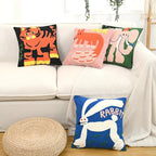 Fodera decorativa per cuscino con ricamo animale