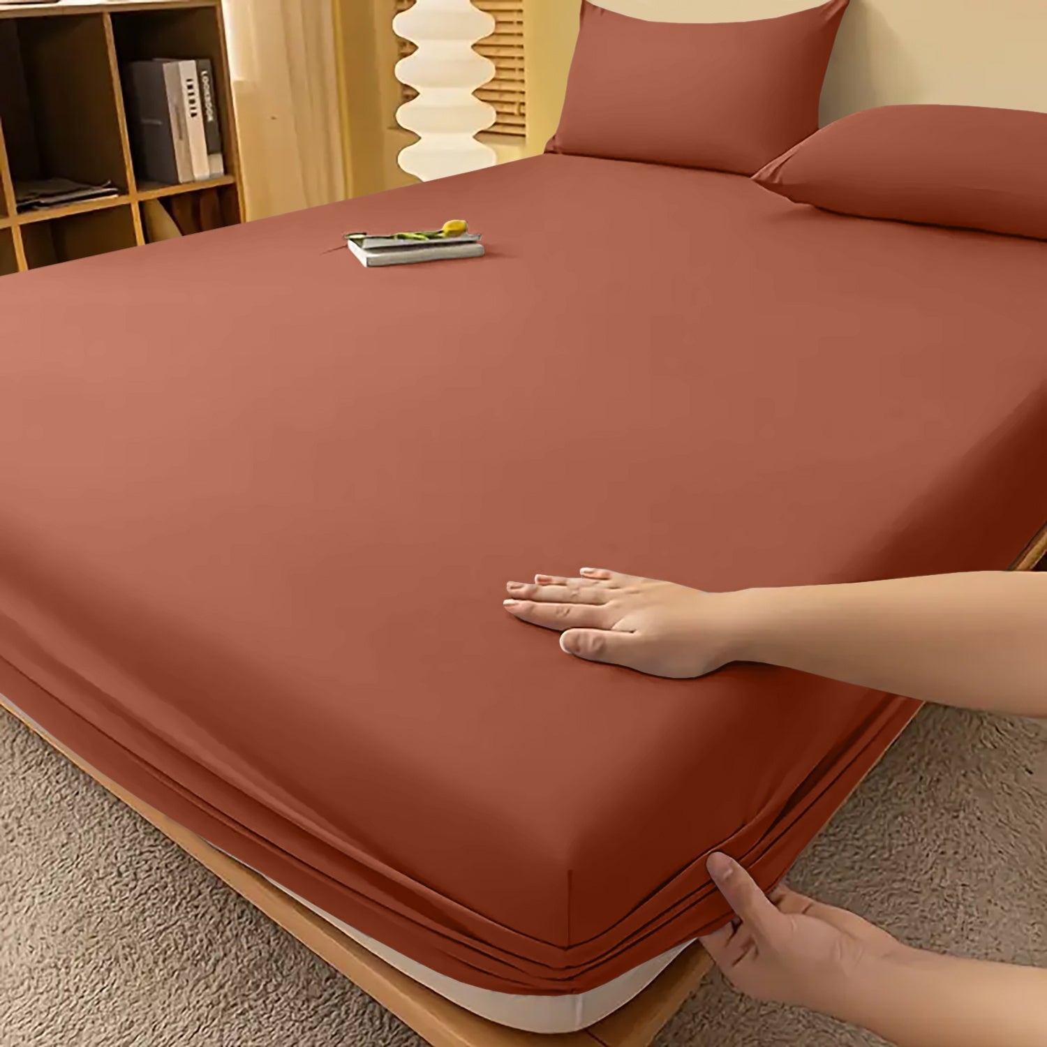 Fitted Sheet with Deep Corners Soft Wrinkle-Resistant