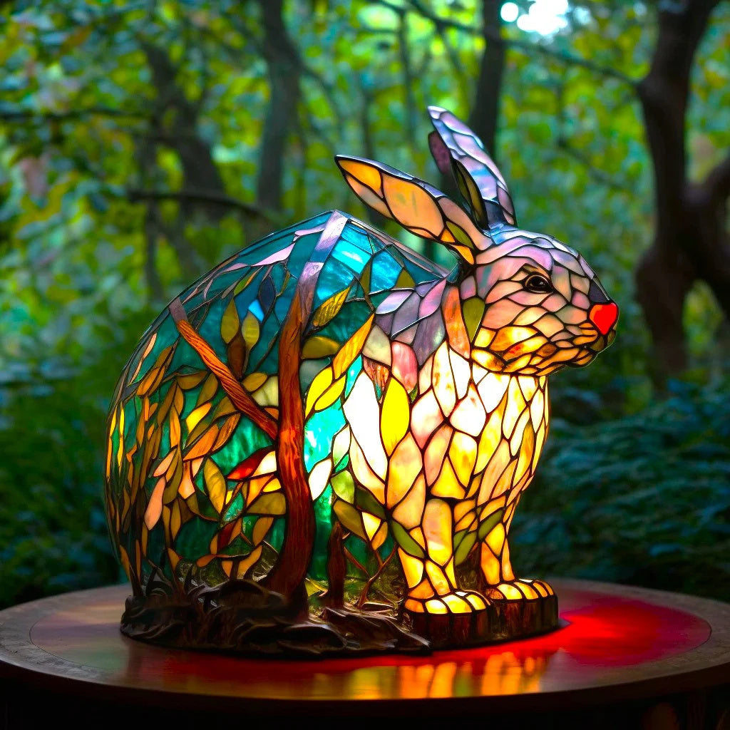 Decorative artistic animal glass table lamp for home interiors