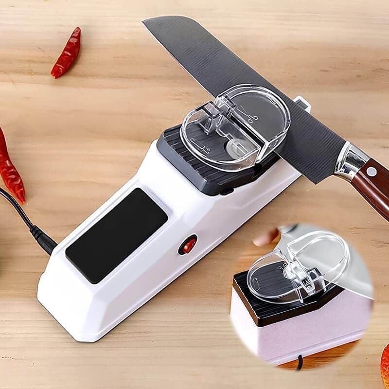 Electric Knife Sharpener with Scissor Slot USB Charging and Automatic Grinding Wheels - Image 1