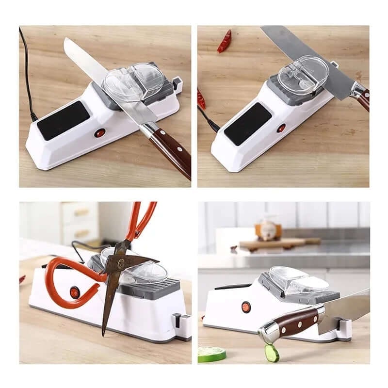 Electric Knife Sharpener with Scissor Slot USB Charging and Automatic Grinding Wheels - Image 2