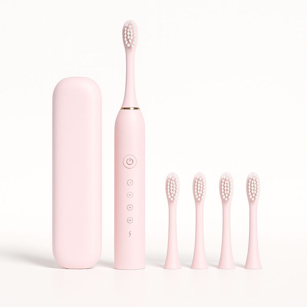 Brosse à dents électrique rechargeable avec brins souples et 6 modes de nettoyage