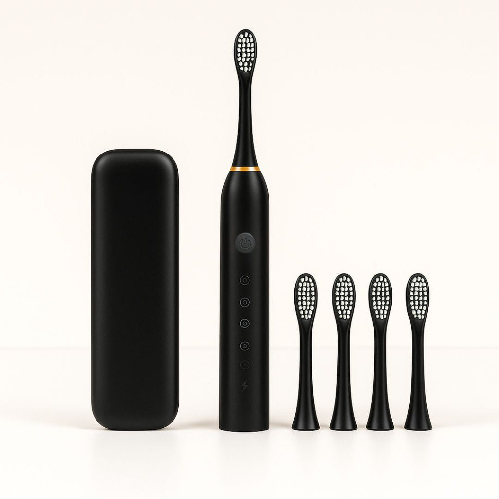 Brosse à dents électrique rechargeable avec brins souples et 6 modes de nettoyage