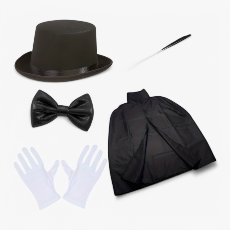 Magiczny czarodziej Czarno-biały zestaw kostiumów dla dzieci