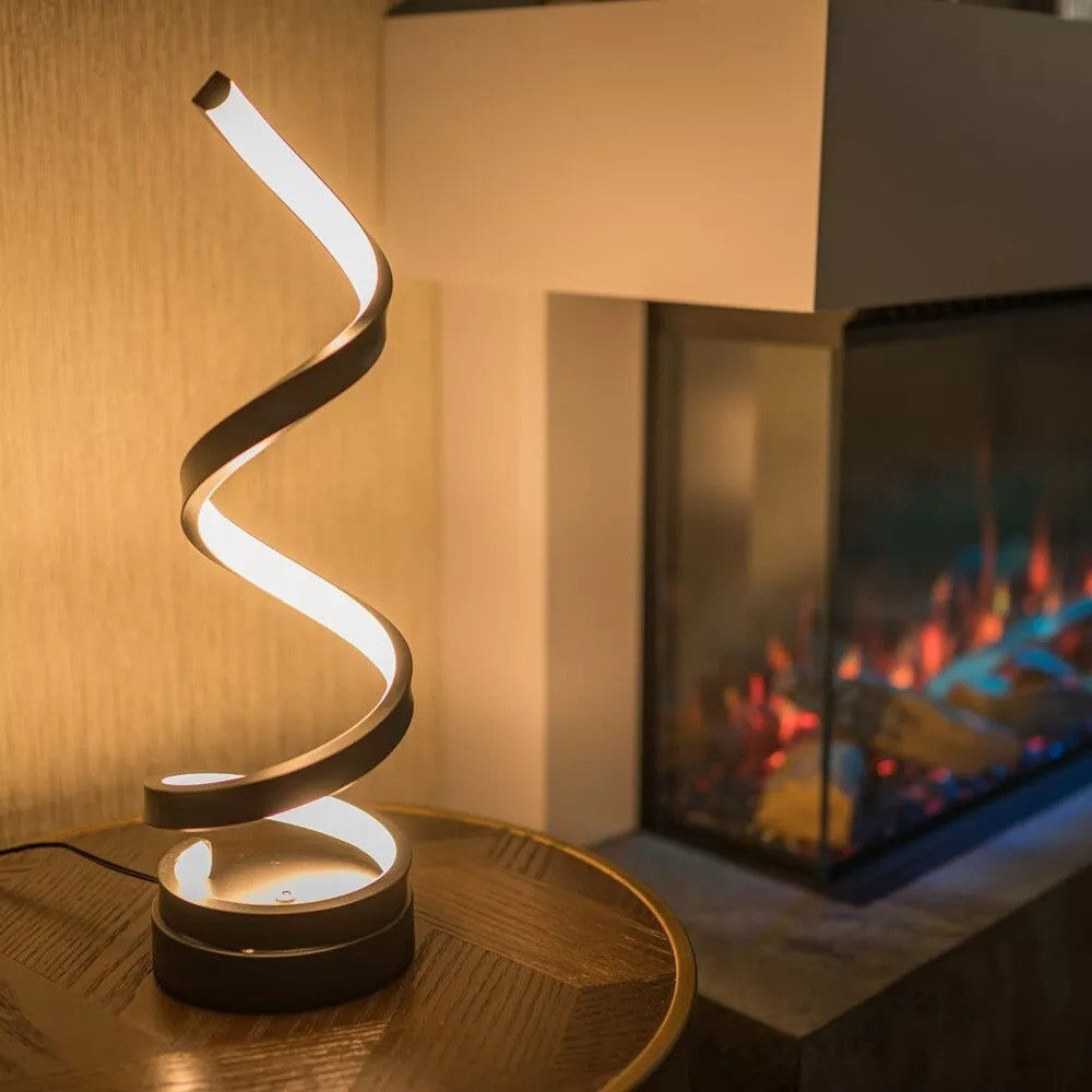 Base in marmo per lampada da tavolo a spirale con illuminazione regolabile