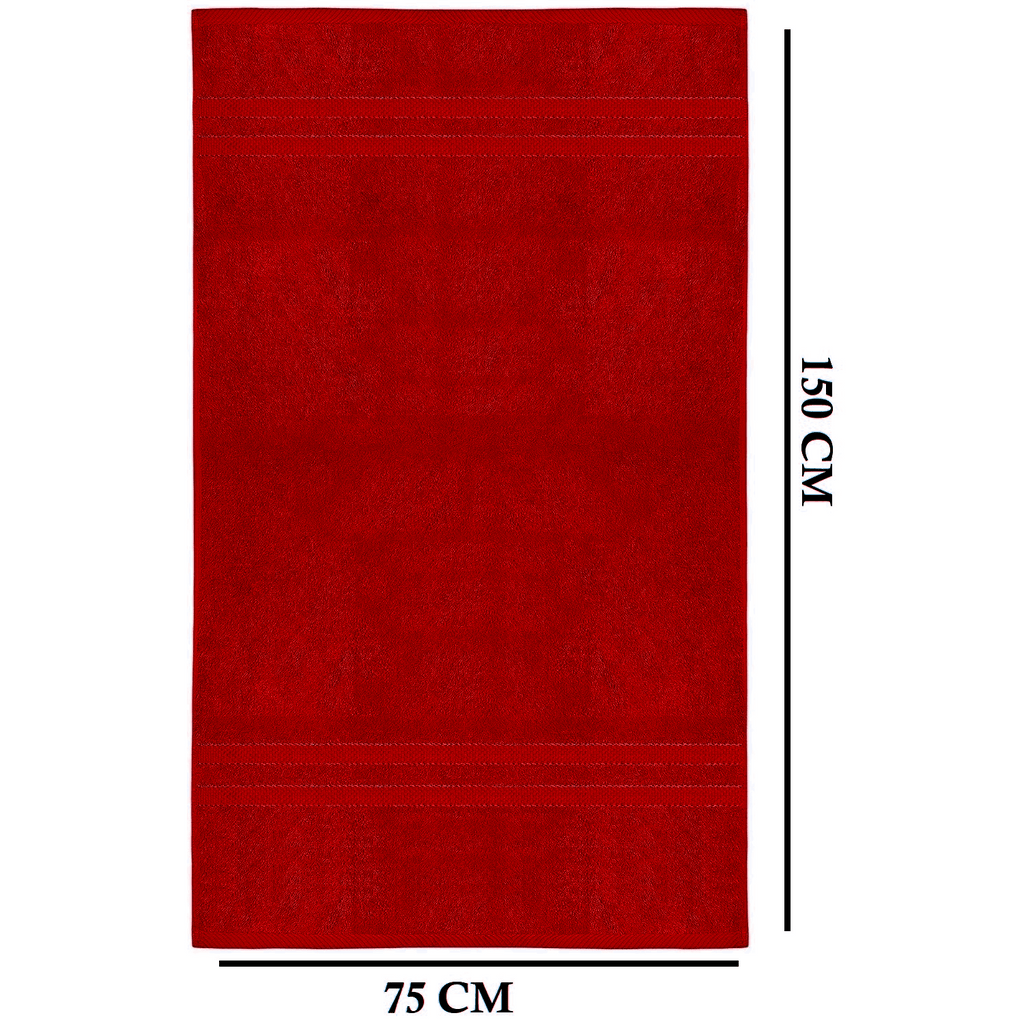 Zestaw 4 Powiększonych Ręczników Kąpielowych 75 × 150 cm Chłonnych